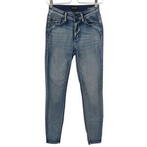 Judy Blue Women 3 26 Skinny Fit Style JB82190LT Whiskered Blue Denim Jeans Pants